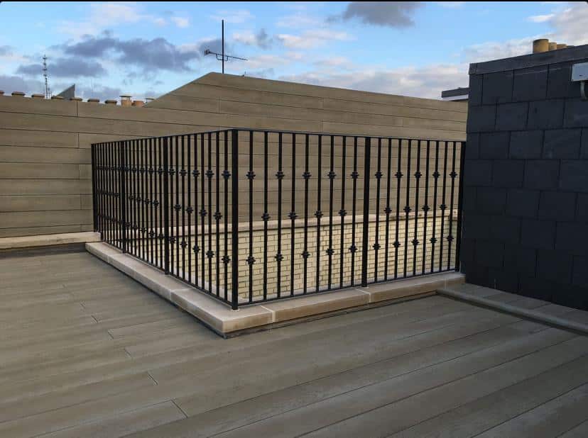 Rooftop terrace railings with decorative elements